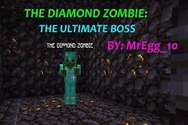 A zombie holding a diamond hoe and full gold armor. The Diamond Zombie Ultimate Boss Minecraft Data Pack