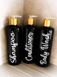 Black And Gold Bathroom Accessories Hey I Found This Really Awesome Etsy Listing At Https Www Etsy Com Uk Listing Refillable Shampoo Bottles Black Bathroom Accessories Black And Gold Bathroom