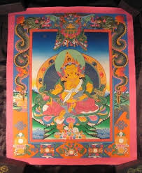 24 K Jambhala Deity Thangka Thanka Painting Nepal Art Dragon Border Nepali Nepal Art Thangka Thangka Painting