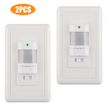 Eeekit In Wall Pir Motion Sensor Light Switch 180 Degree View Occupancy Sensor Switch Auto On Off Override Wall Lamp Switch Motion Activated Wall Switch For Cfl Led Incandescent Bulb 2 1pcs Walmart Com Walmart Com