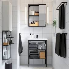 Enhet Tvallen Koupelnovy Nabytek Sada 9 Ks Antracit Baterie Saljen Ikea Bathroom Furniture Bathroom Solutions Ikea