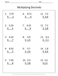 Welcome to our decimal multiplication worksheets page. 5th Grade Add Subtract Multiply And Dividing Decimals Worksheet Practice Set
