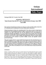 The roman empire conquered the thracians in 46 a.d., but the balts in the north managed to avoid falling under rome's. Winning The Peace Some Lessons From The Eu S Aid To South Eastern Europe June 1999 June 2000 Oxfam Policy Practice
