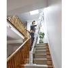 Ladder aide is perhaps the easiest, quickest and safest of all the solutions with which you can use any extension or combination ladder on the staircase. 1