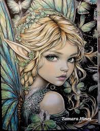 My latest fairy drawing......Colored pencils. Help with a title my elf