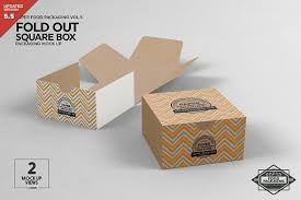 Square Fold Out Box Packaging Mockup Food Box Packaging Packaging Mockup Box Packaging