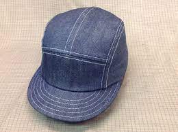 Denim 5 Panel Cap With Short 19th Century Visor Adjustable Or Etsy Cap Denim Cap Cool Hats