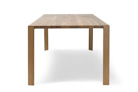 Each piece of wood in the tabletop is selected for its contrast and character. Contemporary Dining Table Ink 44 Ton A S Oak Beech Oak Base
