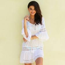 Buy Beach Cover Up Swimwear Women Lace Beach Dress Tunic Tassel Crochet Bathing Suit Cover At Affordable Prices Free Shipping Real Reviews With Photos Joom