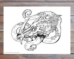On each of the following pages, you will find an image of one famous work of art. Demons Coloring Page Etsy
