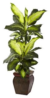 45 In Golden Dieffenbachia Silk Plant Artificial Plants Floor Plants Faux Plants