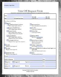 Simple Time Off Request Template Downloadable Printable Form Etsy In 2020 Templates Instant Download Printable Print Buttons