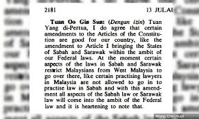 Establishes that if parliament finds that any allocation in the state has not been abided by, regardless of anything. Malaysiakini Sabah And Sarawak Downgraded By Their Mps In 1976