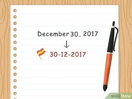 كتابة التاريخ بالإسبانية Wikihow