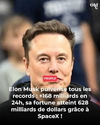 En une journée, Elon Musk a vu sa fortune bondir de 168 milliards de  dollars, un record historique. Boostée par la valorisation record de  SpaceX, l'entreprise pourrait bientôt entrer en Bourse, propulsant