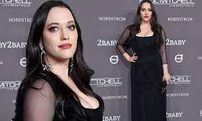 Kat Dennings puts on very busty show in low-cut black dress at Baby2Baby  Gala in LA | Daily Mail Online