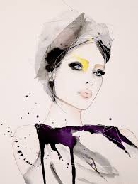 Intent Fashion Illustration Portrait Art Print By Leigh Viner Art Watercolor Mixedmedia Wallart Fashion Art Illustration Portrait Art Watercolor Fashion