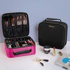 Songmics Makeup Train Case With Adjustable Dividers Cosmetic Bag Organizer Travel Kit Artist Case With Bru Makeup Travel Case Makeup Train Case Makeup Training