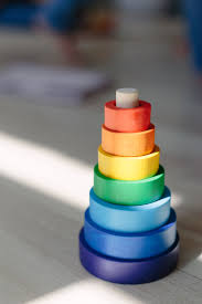 Stacking Rings By Happytreestore Wooden Rainbow Stacker Eco Friendly Natural Wood Toy Baby Showe Diy Educational Toys Natural Wood Toys Diy Sensory Board