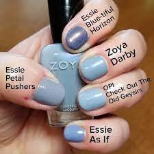 Comparison Swatches Essie Petal Pushers Thumb Essie Blue Tiful Horizon Index Zoya Darby Midd Nail Polish Dupes Essie Petal Pushers Nail Polish