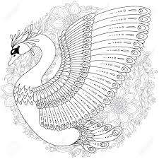 Antistress freehand sketch drawing with doodle. Hand Drawing Artistic Swan For Adult Coloring Pages In Doodle Royalty Free Cliparts Vectors And Stock Illustration Image 102053423