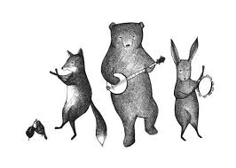 Animal Band Bird Bear Fox Rabbit Band Www Davieart Com Musical Art Animals Illustration Art