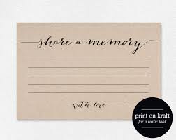 Share A Memory Card Memory Cards Share A Memory Printable Etsy Memorial Cards For Funeral Memorial Cards Memories