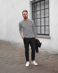 Black And White Striped Tee Wouter Kaan On Instagram Friday With Good Coffee And Good Company And My Favorite Striped Tee I D Mens Outfits White Sneakers Outfit Sneakers Men Fashion