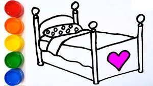 Set tempat tidur dilengkapai dengan 2 stool di samping tempat tidurnya yang menambah keistimewaan set tempat tidur tersebut. Cara Menggambar Dan Mewarnai Tempat Tidur Princess Toddlers Kids Learn Colors Youtube