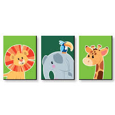 Traditionally one of the most popular forms of wall decor, animal, zoo, and even safari themed bedrooms are a great choice for both boys and girls. Jungle Party Animals Safari Zoo Animal Nursery Wall Art Kids Room Decor 7 5 X 10 Set Of 3 Prints Walmart Com Walmart Com