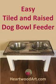 Diy Raised Dog Bowl Feeder With Tiled Top In 2021 Dog Bowls Raised Dog Bowls Bowl