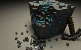 Pixel art minecraft game cube texture banner background : Minecraft Diamond Wallpapers Hd Pixelstalk Net