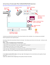 Part 5, if your instructor requires it) University Of Colorado Phet Concentration Exercise