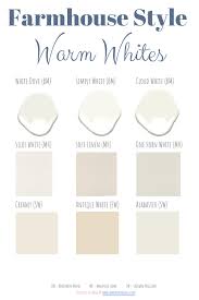 You can even utilize shiplap on the walls to create texture tastefully with these colors. The Best Farmhouse Style Paint Guide Hammers N Hugs White Paint Colors Farmhouse Paint Colors Warm Paint Colors
