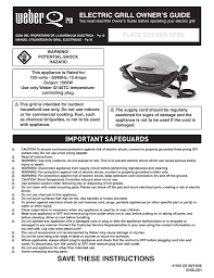 Can you slow cook in a weber? Weber Electric Grill Q 140 Q 140 526001 User Manual Manualzz