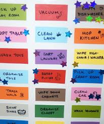 i love this chore chart idea use paint chips on poster