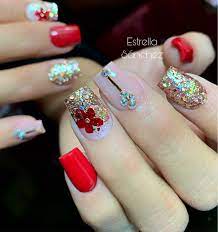 ¡pasa a mirar cómo puedes llevar unas uñas que serán la envidia de cualquiera! Unas Cortas Unas Acrilicas Rojas Unas De Gel Cuadradas Manicura De Unas
