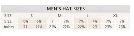 Sizing Charts Pendleton Mens Hats Cabelas