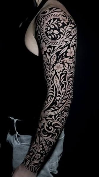 Negative Space Tattoo Sleeve
