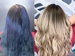 So blue that i was almost nervous for a moment. This Woman Went From Dark Blue Hair To Blonde Here S How Allure