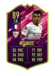 Dribbling (7/10) defending (10/10) physicality (8/10) 4.5. Future Stars Kounde Fifacardcreators
