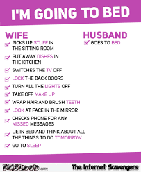 Funny I M Going To Bed Wife Versus Husband Pmslweb