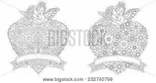 Filigree flower metal embellishments findings, scrapbooking crafts gift wraps connectors, decoration pattern filigree carved flower for diy. Angel Coloring Page Vector Photo Free Trial Bigstock