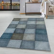 140cm x farbe blau grau. Kurzflor Teppich Blau Grau Modernes Quadrat Pixel Muster Wohnteppich Weich Kaufen Bei Hood De
