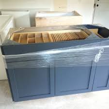 Cabinet Color Is Sherwin Williams Outerspace Grey Blue Kitchen Kitchen Cabinets Painted Grey Grey Kitchen Island