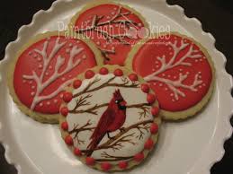 Hand Painted And Decorated Cardinal Bird Sugar Cookies Cookie Decorating Icing Winter Cookies Recipes Xmas Cookies