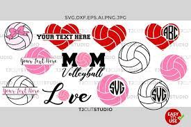 Download Volleyball Monogram Svg Split Volleyball Love Volleyball Mom Volleyball Files For Silhouette Cameo Or Cricut Commercial Personal Use 63190 Cut Files Design Bundles