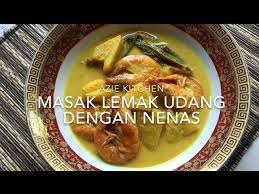 1 buah nanas, kupas dan potong kipas. Masak Lemak Udang Dg Nenas Yang Wajib Dicuba Youtube