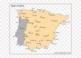 Spain map by googlemaps engine: Map Of Spain S Biggest Cities Map Of Spain With Cities Labelled Clipart 4940949 Pikpng