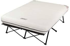 Coleman Camping Cot With Air Mattress Folding Airbed With Side Tables And 4d Battery Pump For Camping Queen Camping Cot Air Bed Air Mattress